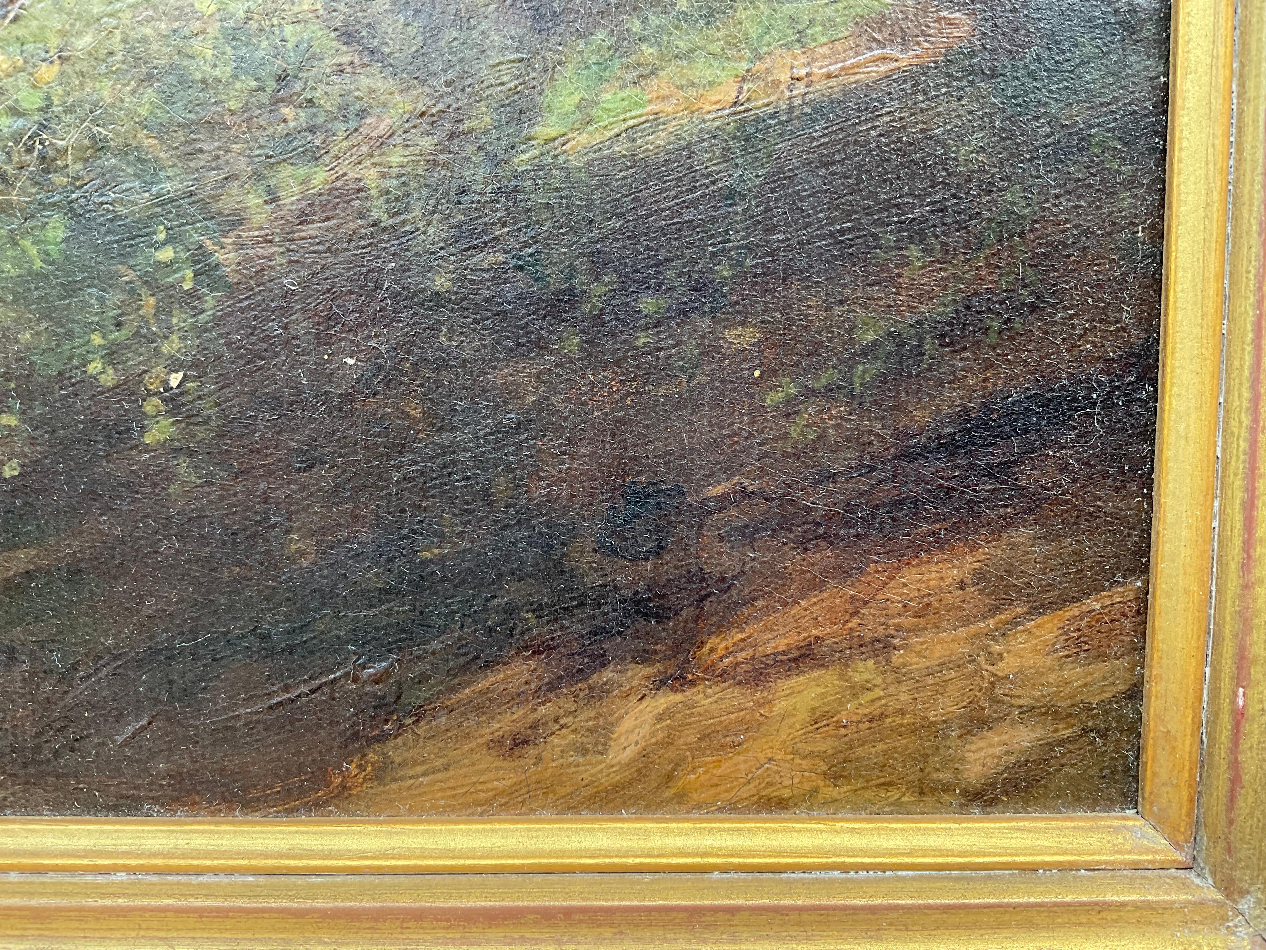 Peinture à l'huile du 19ème siècle représentant un paysage de rivière écossaise ou anglaise en vente 2