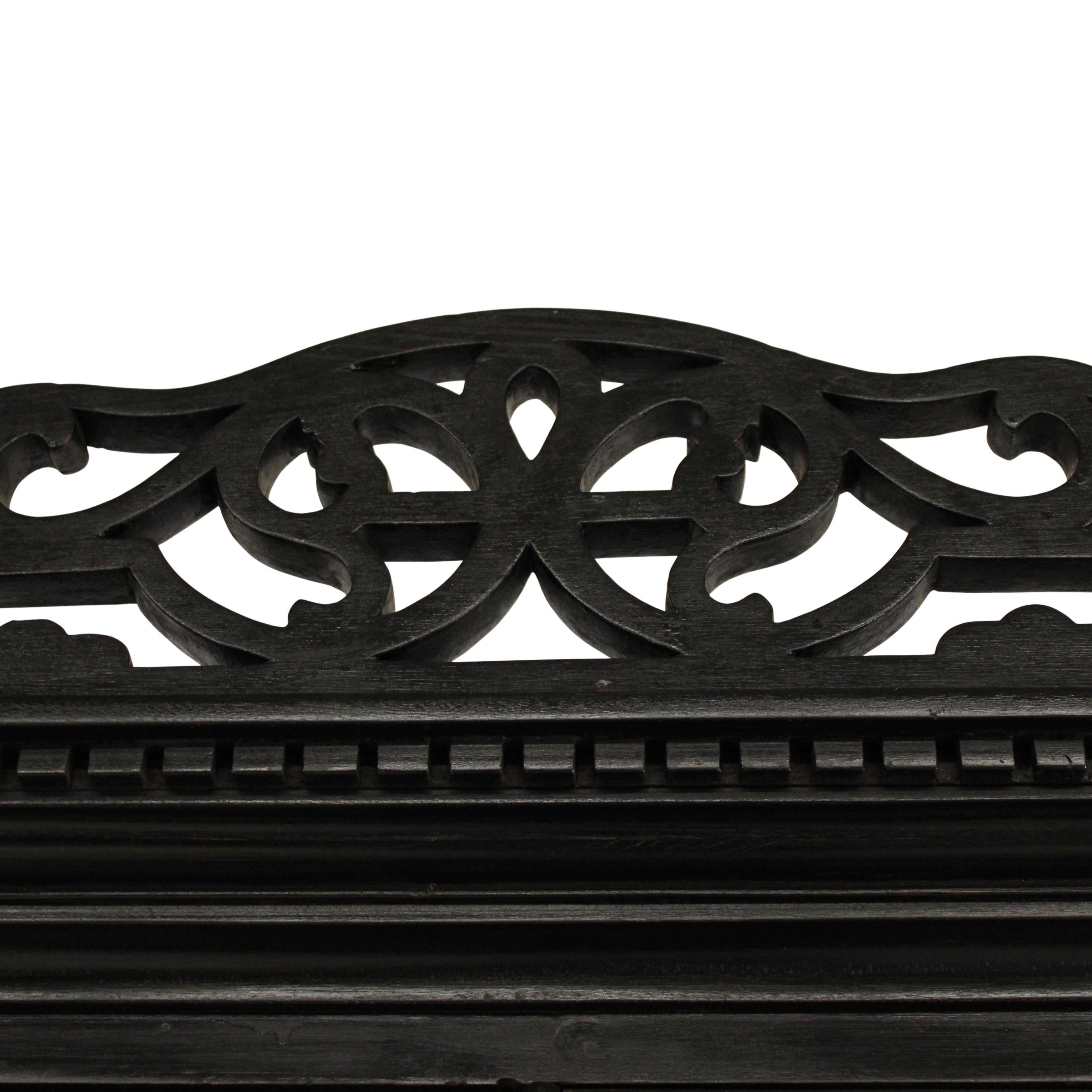 Hand-Carved 19 Century Teak Cabinet For Sale
