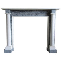 19th Century White Carter’s and Bordiglio Column and Marble Fireplace