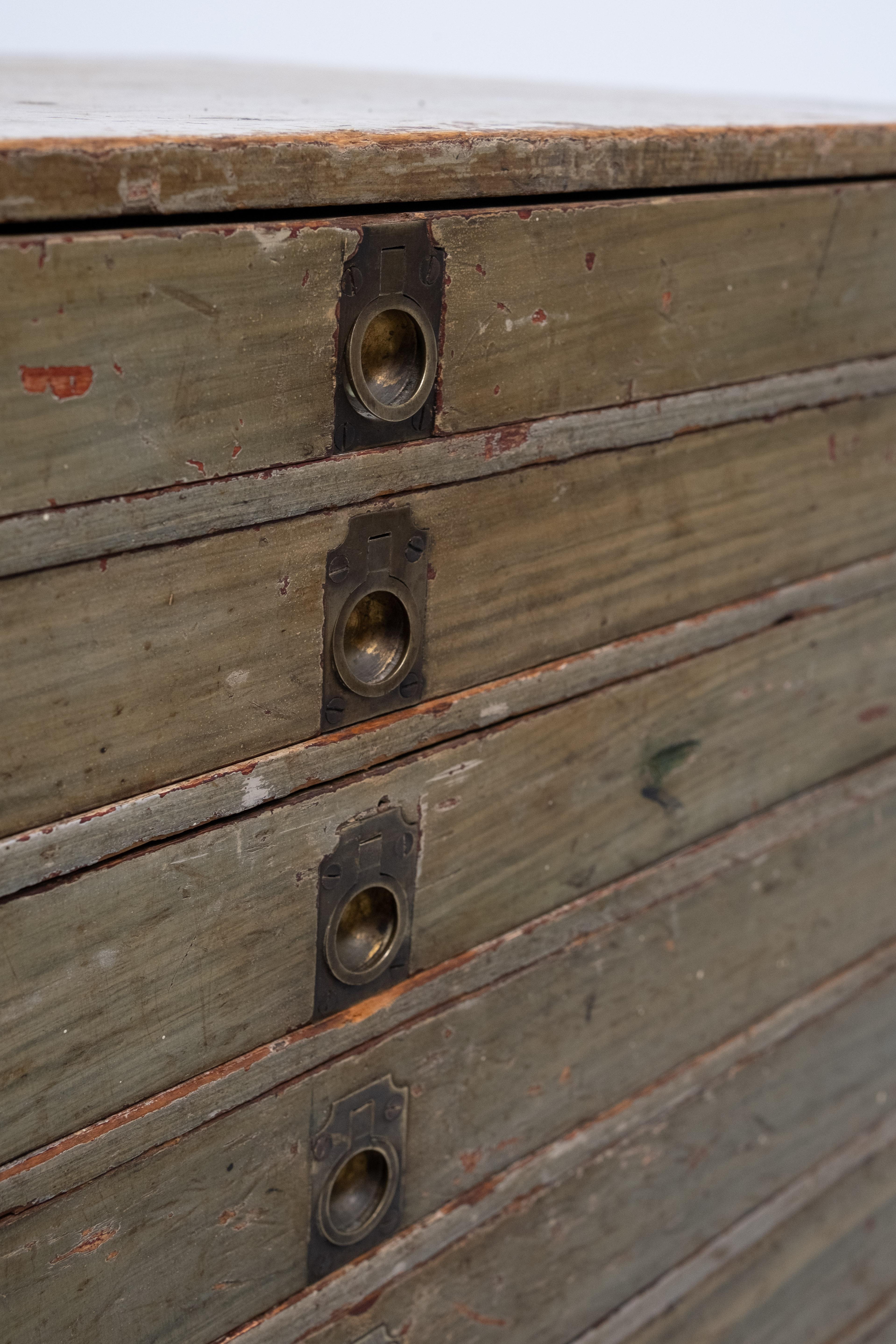 Late 19th Century 19 Century Works Men Chest with Drawers . For Sale