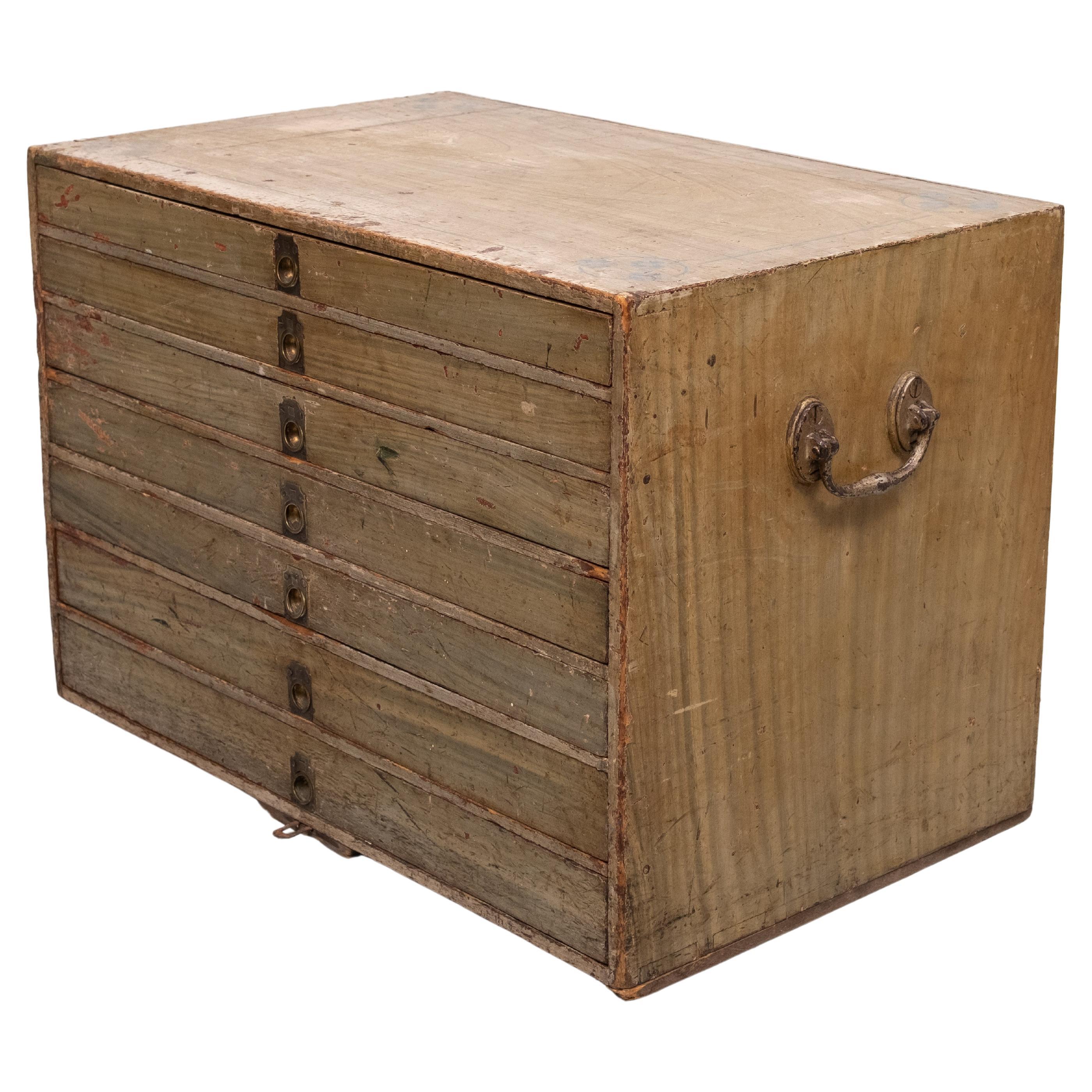 19 Century Works Men Chest with Drawers . For Sale