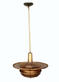 Copper Art Deco Ceiling Hanging Pendant