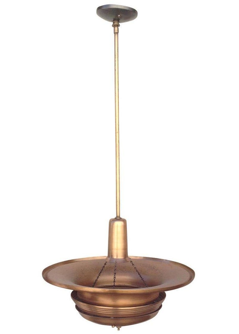 Copper Art Deco Ceiling Hanging Pendant For Sale at 1stDibs