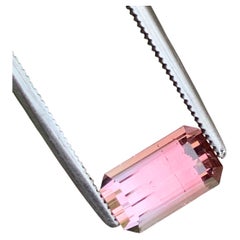 1.9 Cts Dual Shades Pink Emerald Cut Tourmaline Gemstones for Jewellery 8 mm