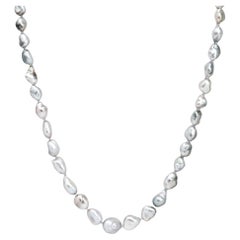19" Grey Keshi Pearl(100.00 Carat) Necklace in 14 Karat Yellow Gold