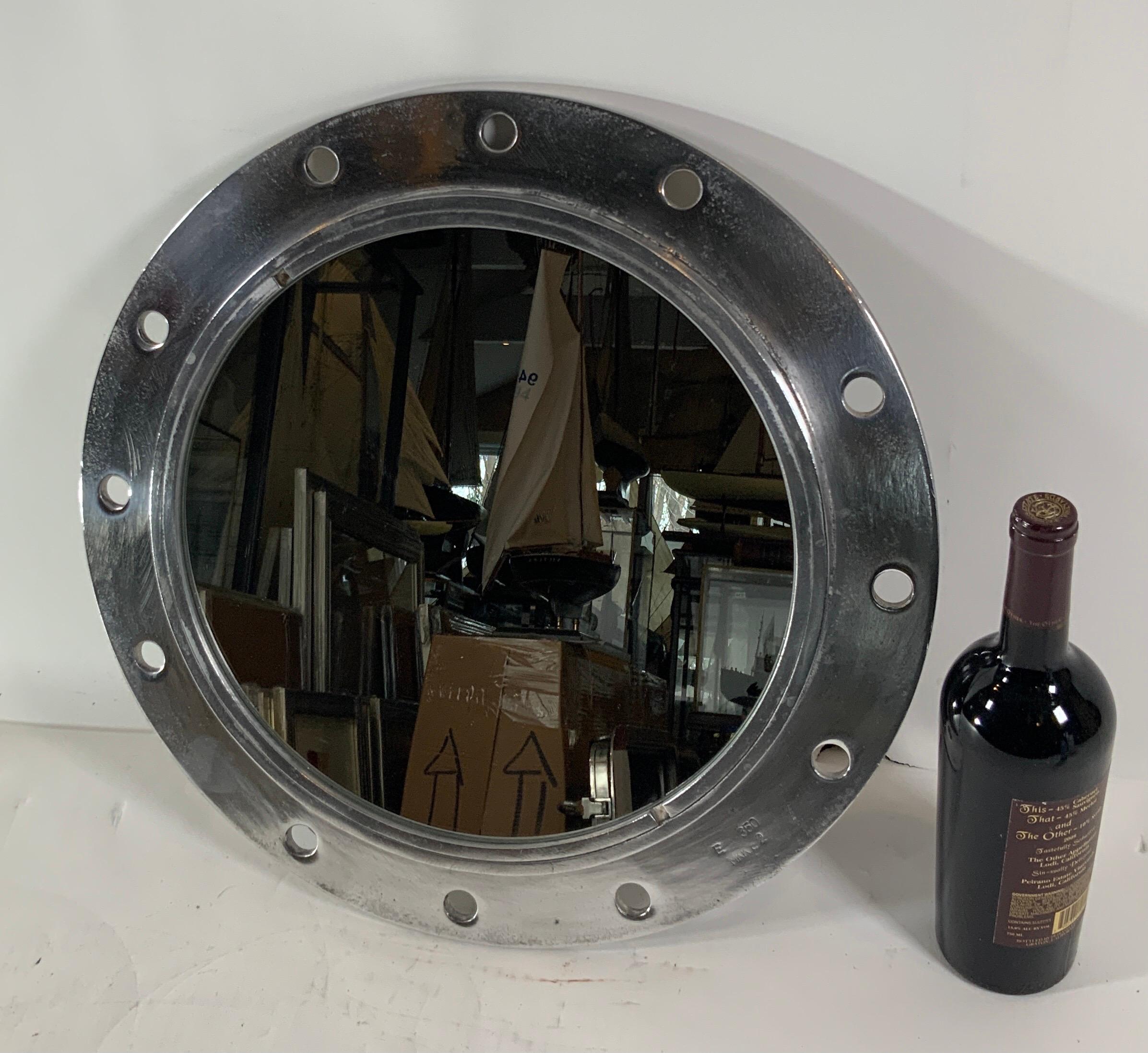 Authentic Ship's Porthole Mirror In Good Condition For Sale In Norwell, MA