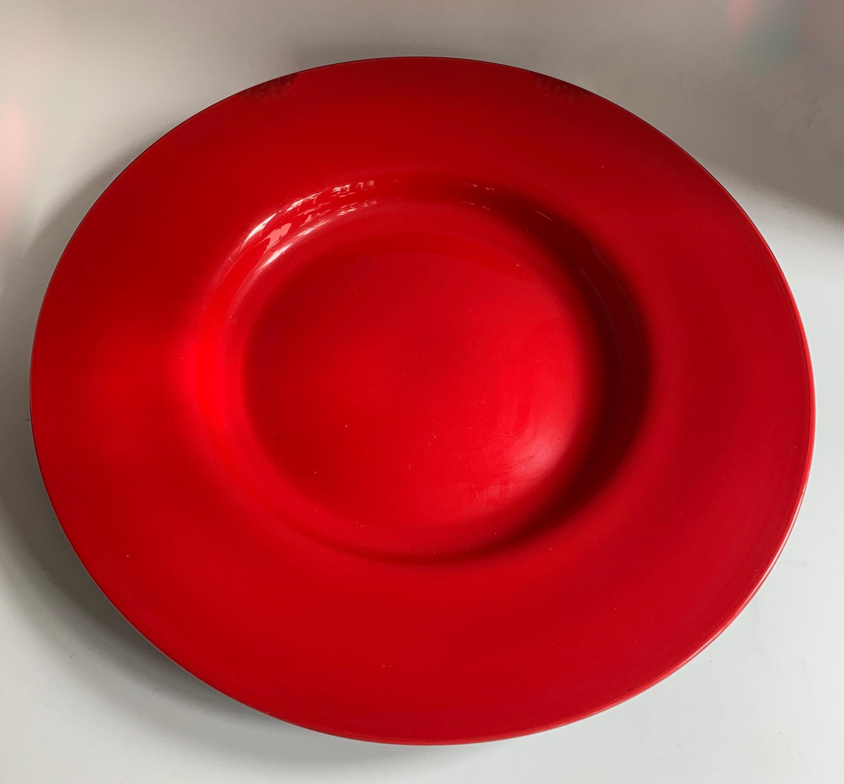 red glass platter