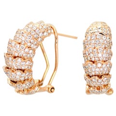 19 Karat Gold Diamond Hand Built Earrings