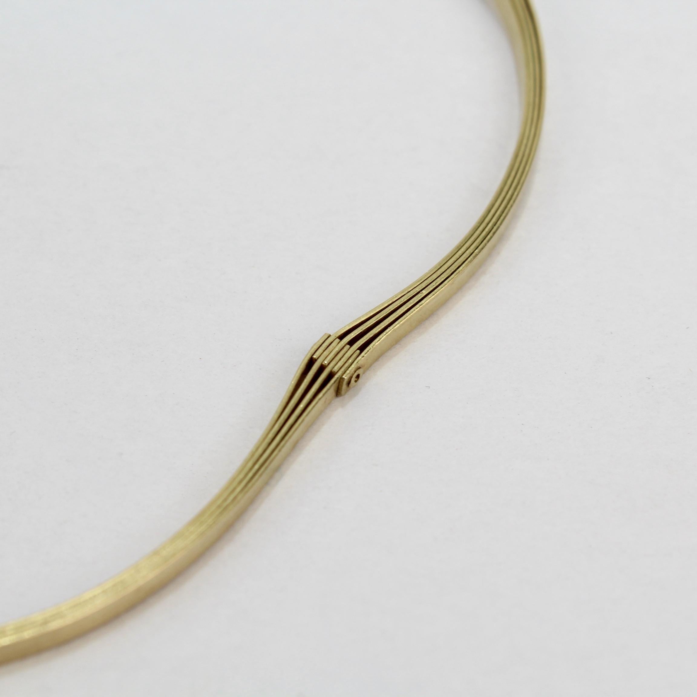 Women's 19 Karat Gold Modernist Hinged Link Bench-Made Choker Necklace