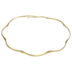 19 Karat Gold Modernist Hinged Link Bench-Made Choker Necklace
