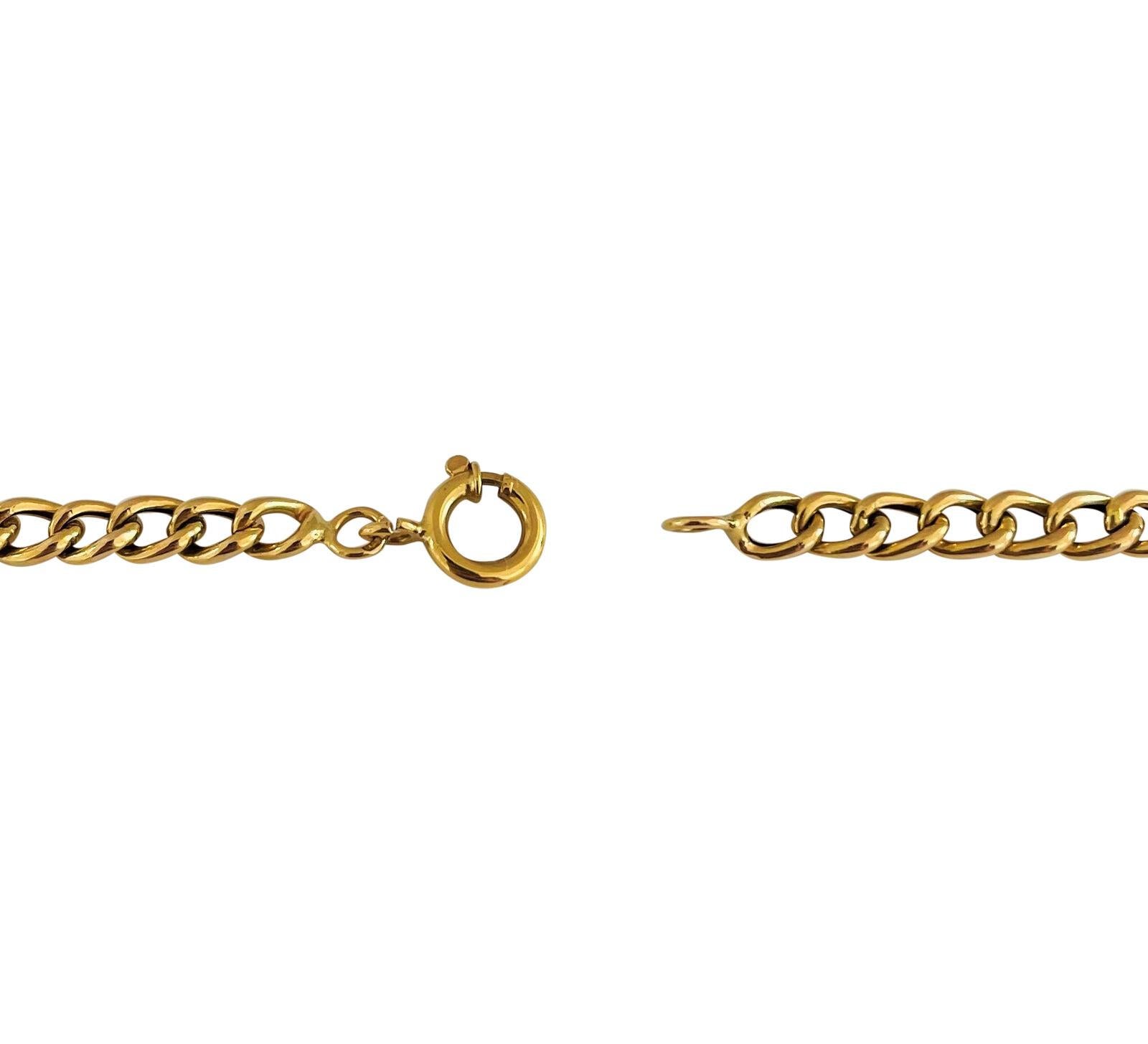 19 Karat Portuguese Yellow Gold Light HollowCurb Link Chain Necklace In Good Condition In Guilford, CT