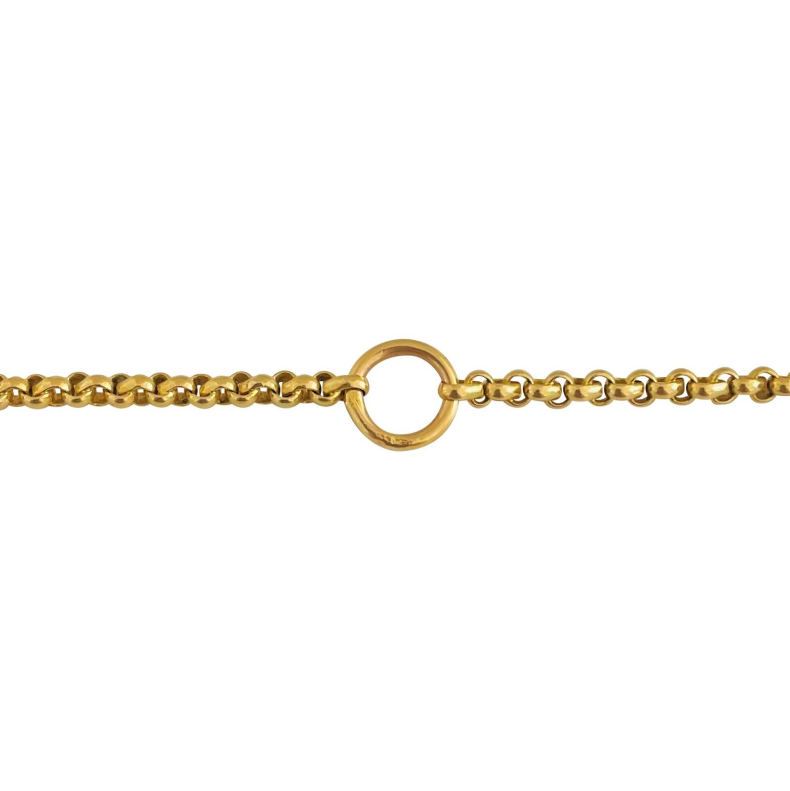 19 Karat Portuguese Yellow Gold Long Rolo Cable Link Chain Necklace In Good Condition In Guilford, CT