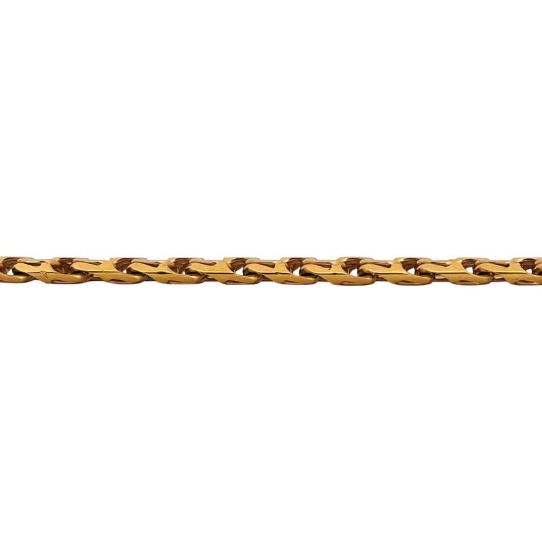 Women's or Men's 19 Karat Portuguese Yellow Gold Solid Double Curb Chino Link Chain Necklace
