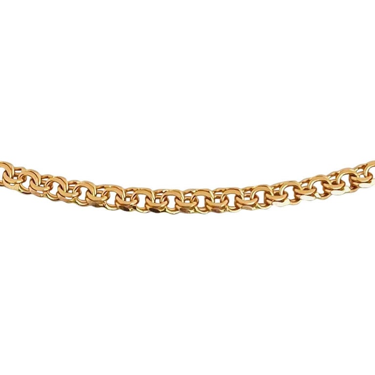 19 Karat Portuguese Yellow Gold Solid Double Curb Link Chain Necklace In Good Condition For Sale In Brandford, CT