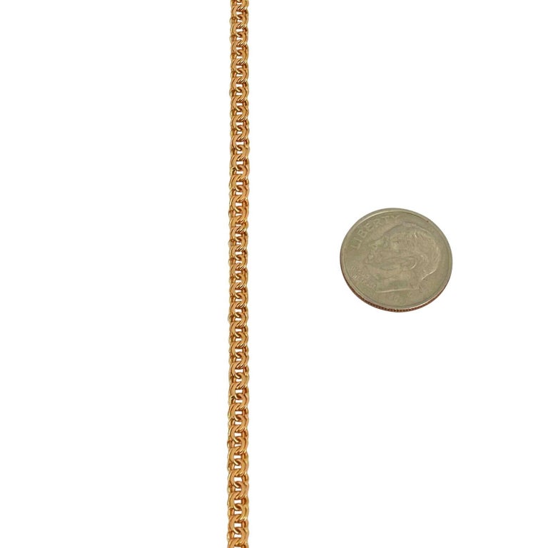 19 Karat Portuguese Yellow Gold Solid Double Curb Link Chain Necklace  1