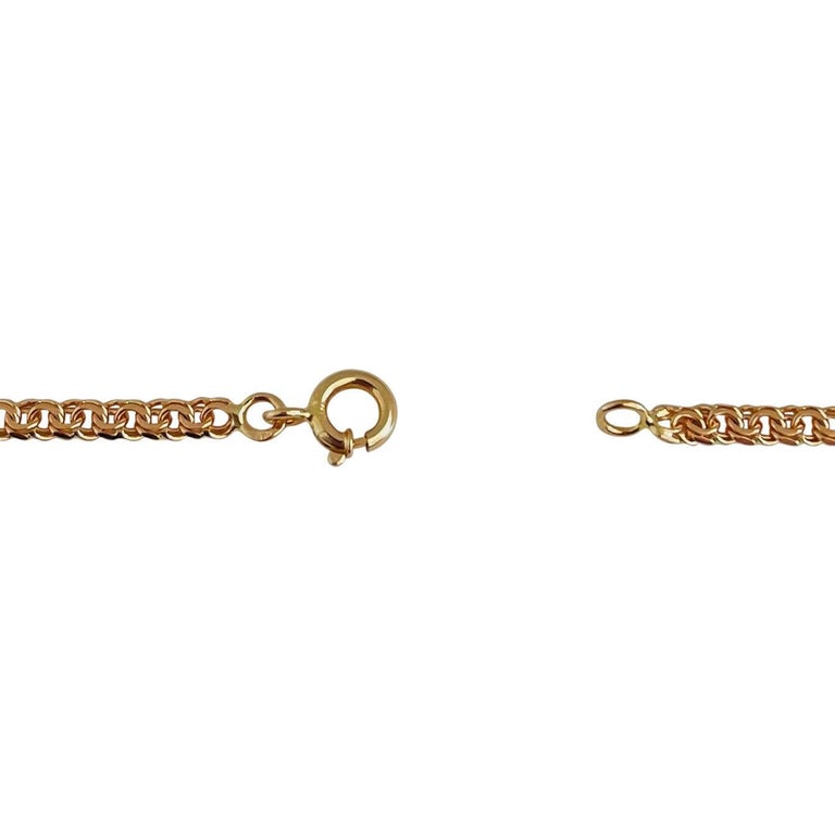 19 Karat Portuguese Yellow Gold Solid Double Curb Link Chain Necklace  2