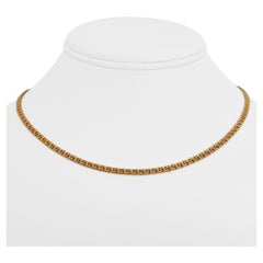 19 Karat Portuguese Yellow Gold Solid Double Curb Link Chain Necklace
