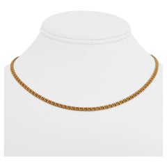 19 Karat Portuguese Yellow Gold Solid Double Curb Link Chain Necklace 