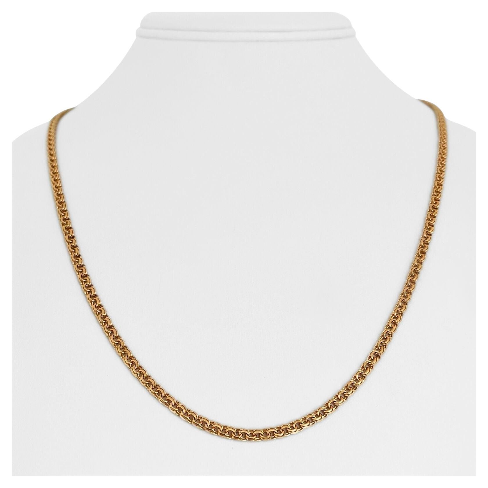 19 Karat Portuguese Yellow Gold Solid Double Curb Link Chain Necklace