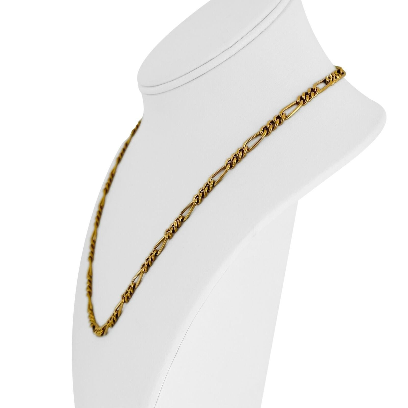 19k Portugiesisch Gelbgold 28,9g solide 4,5 mm Figaro Link Kette Halskette 19,5