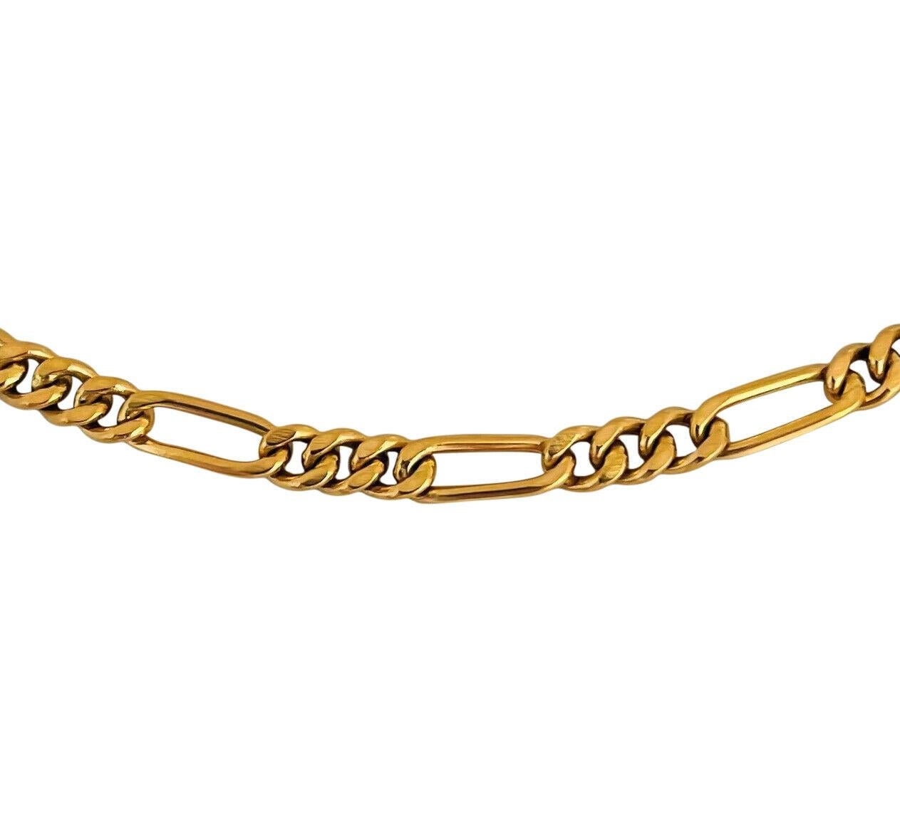 19 Karat Portugiesische Gelbgold Gliederkette mit massivem Hahnentritt im Zustand „Gut“ in Guilford, CT