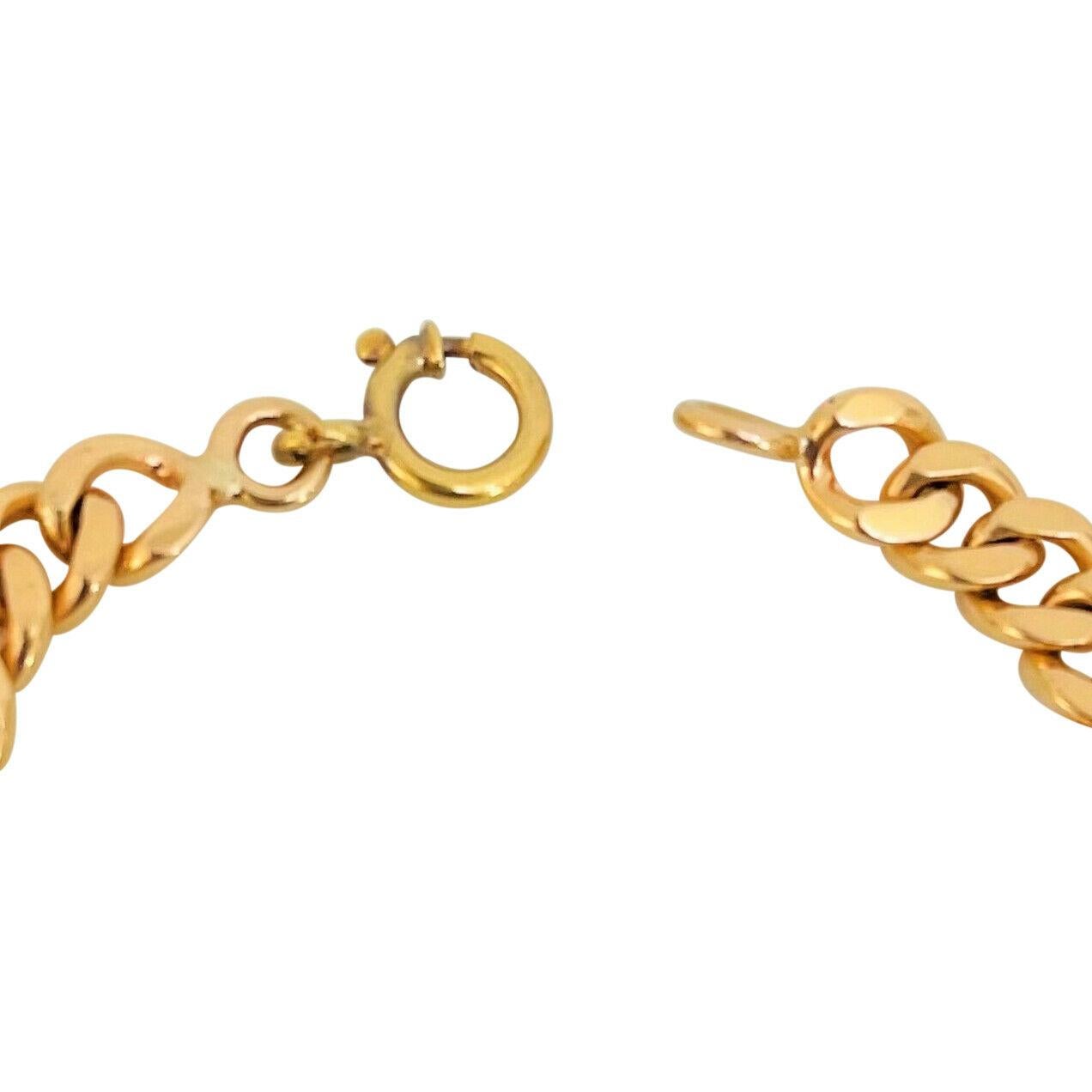 19 Karat Portuguese Yellow Gold Solid Ladies Curb Link Bracelet 1