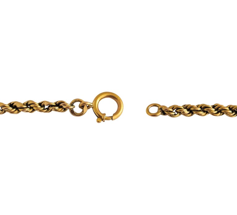 19 Karat Portuguese Yellow Gold Solid Rope Chain Necklace For Sale 3