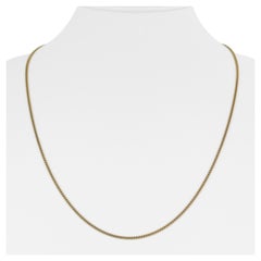 19 Karat Portuguese Yellow Gold Solid Thin Curb Link Chain Necklace 