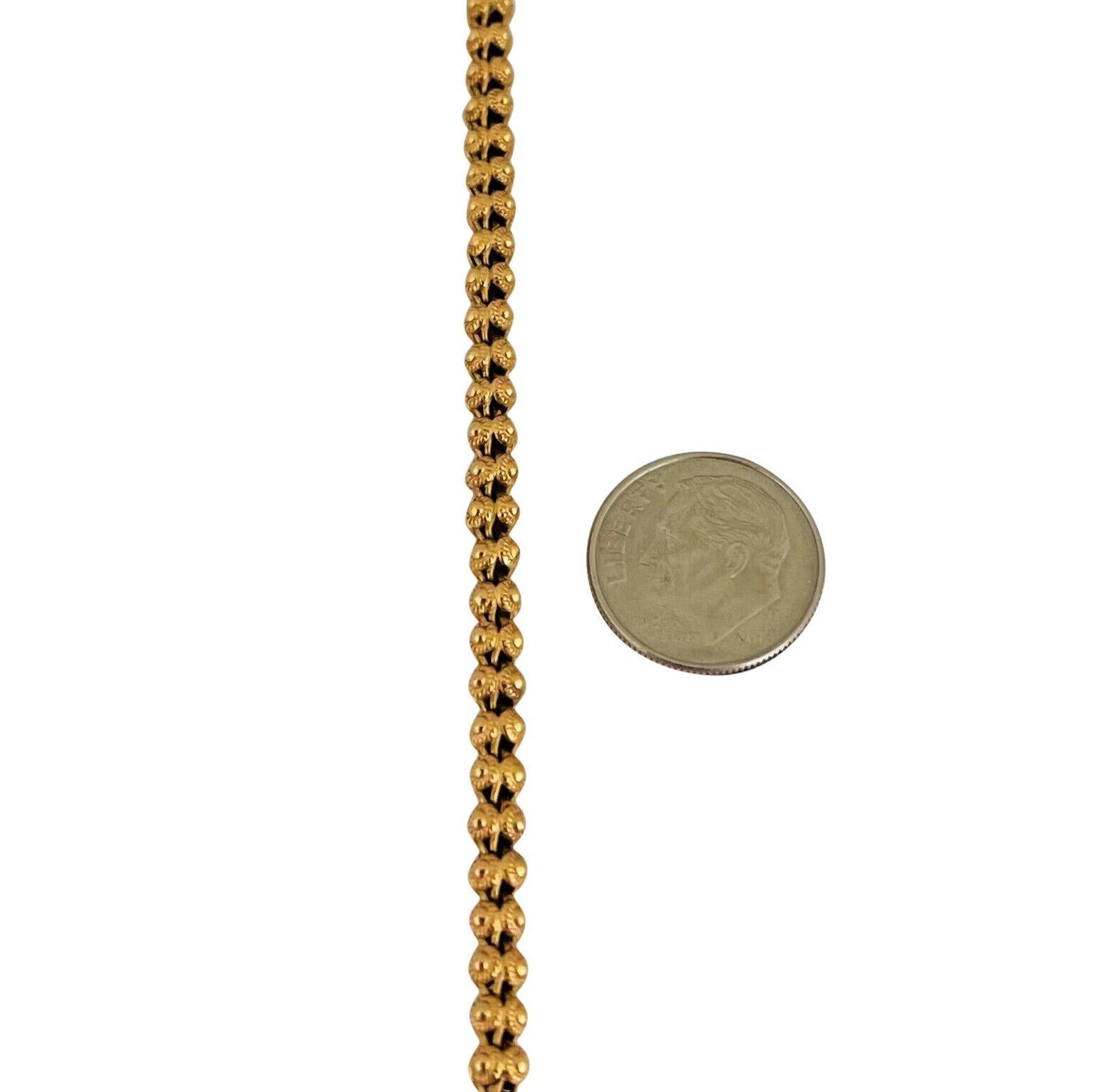 Women's or Men's 19 Karat Portuguese Yellow Gold Squared Fancy Beaded Link Necklace