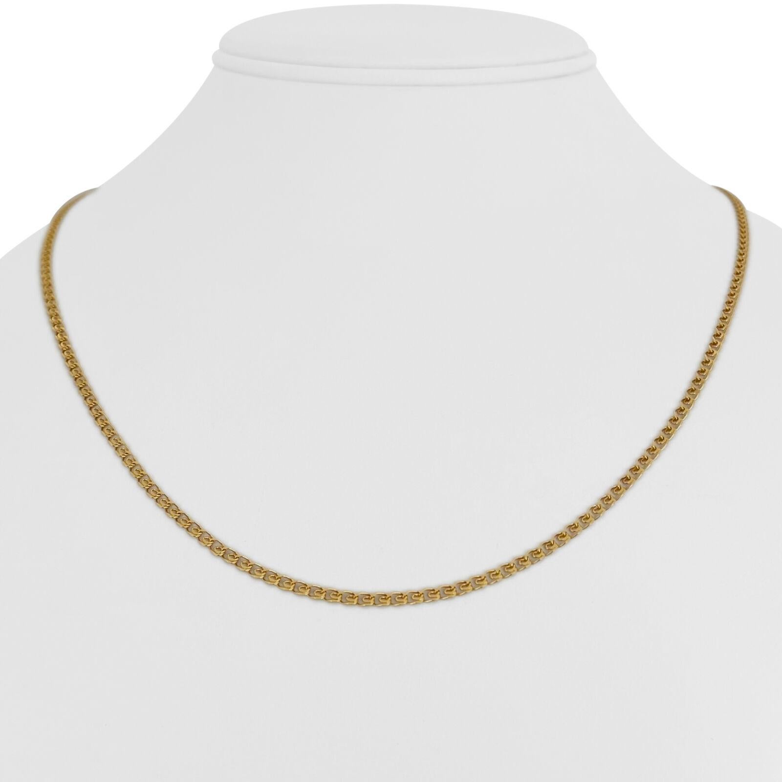 19 Karat Portuguese Gold Double Circle Curb Link Chain Necklace For