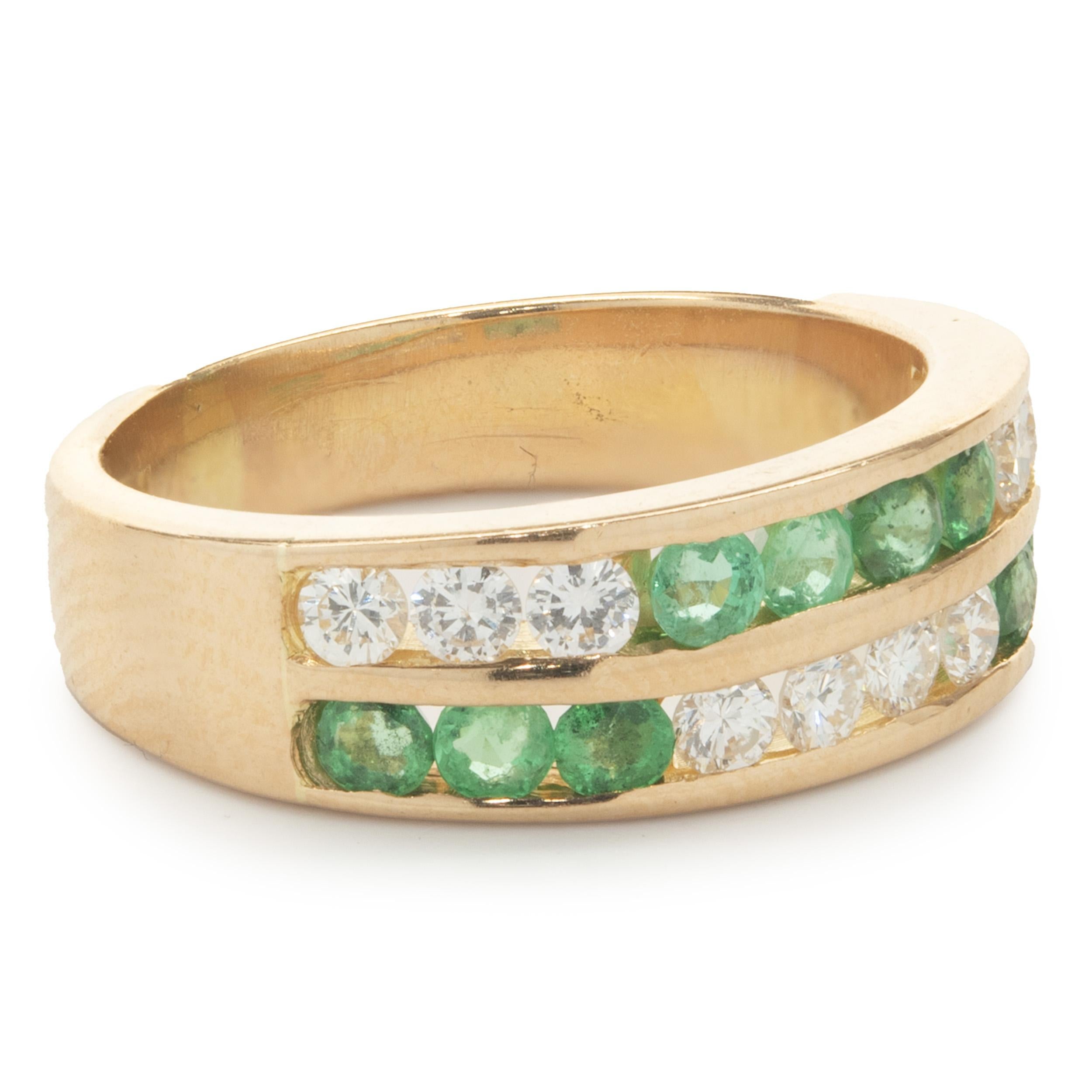 Designer: custom design
Material: 19K yellow gold
Diamonds: 10 round brilliant cut = 0.60cttw
Color: F
Clarity: VS2
Ring size: 5.5 (please allow two additional shipping days for sizing requests)
Dimensions: ring top is 6.2mm
Weight: 5.33 grams 