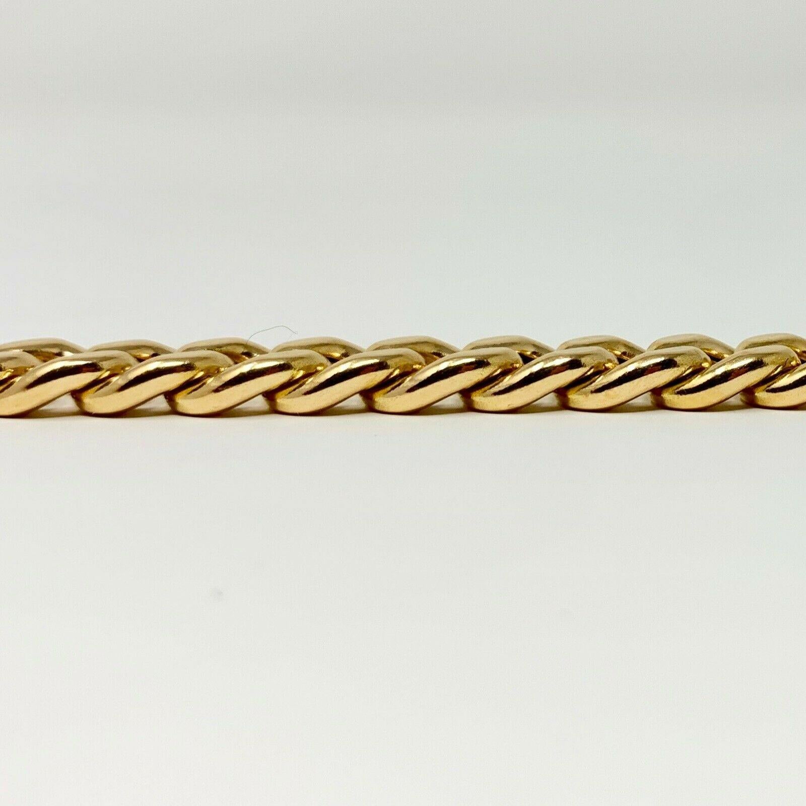 19 Karat Yellow Gold Hollow Cuban Curb Link Bracelet In Good Condition In Guilford, CT