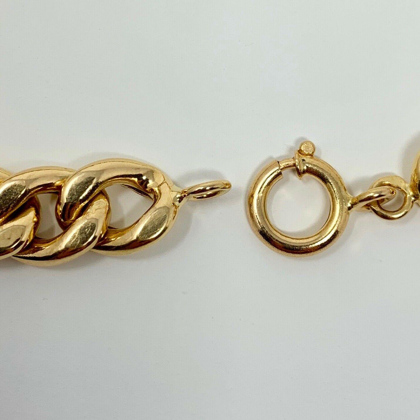 Women's or Men's 19 Karat Yellow Gold Hollow Cuban Curb Link Bracelet