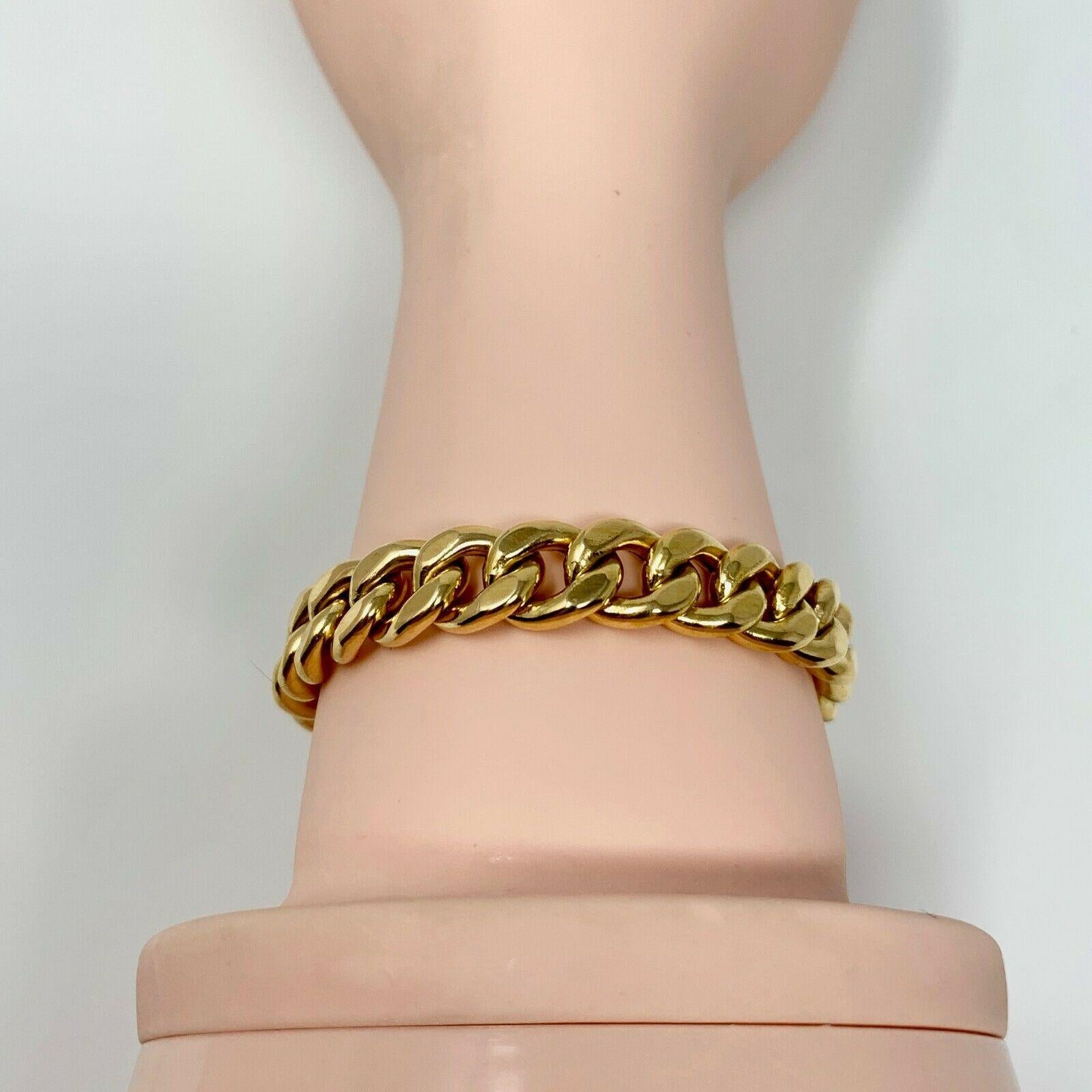 19 Karat Yellow Gold Hollow Cuban Curb Link Bracelet 1