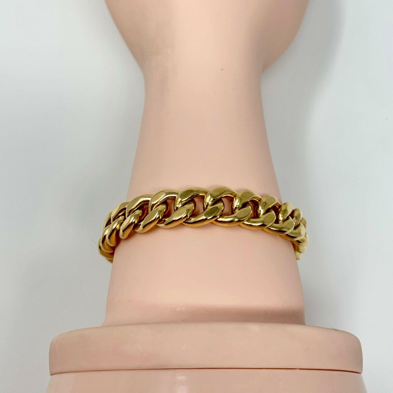 19 Karat Yellow Gold Hollow Cuban Curb Link Bracelet 1