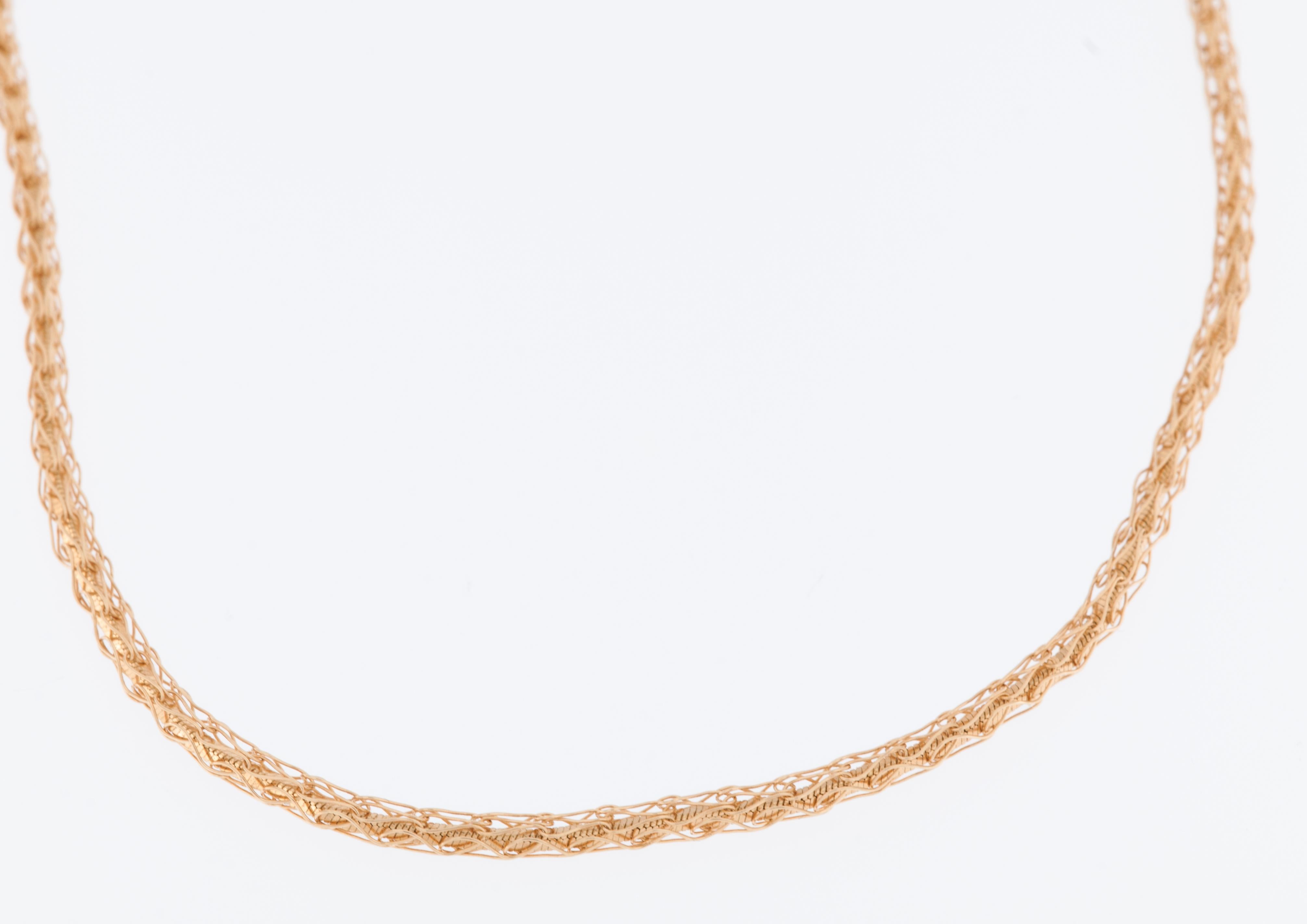 Modern 19 karat Yellow Gold Portuguese Chain Necklace For Sale