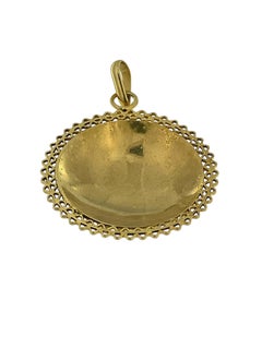 19 karat Yellow Gold Portuguese Filigree Pendant with Enamel