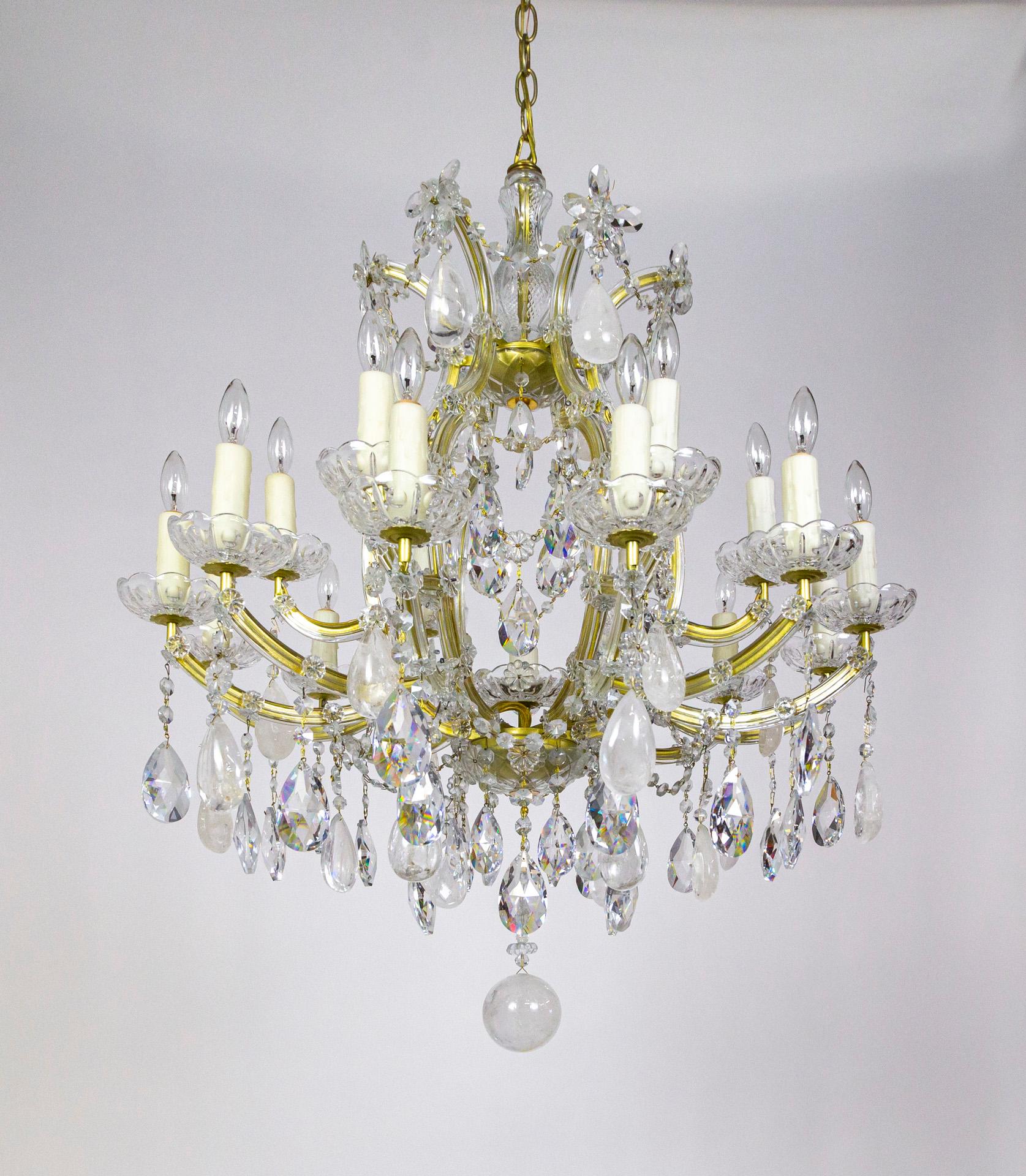 19-Light Rock Crystal Maria Theresa Chandelier For Sale 7