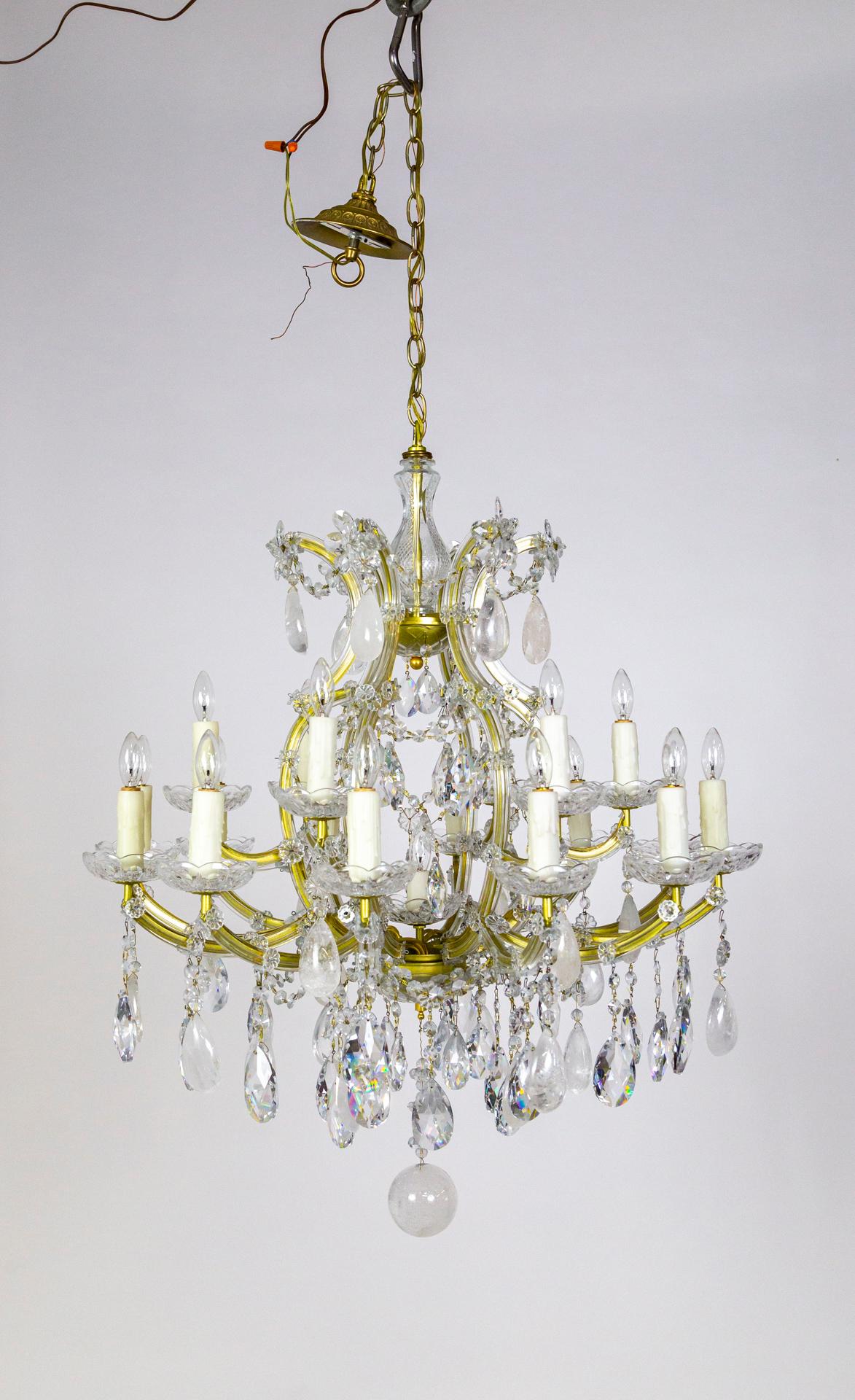 19-Light Rock Crystal Maria Theresa Chandelier For Sale 12