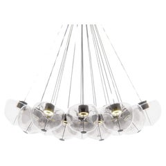 19 lights artistic Murano glass chandelier with amorphous glass spheres