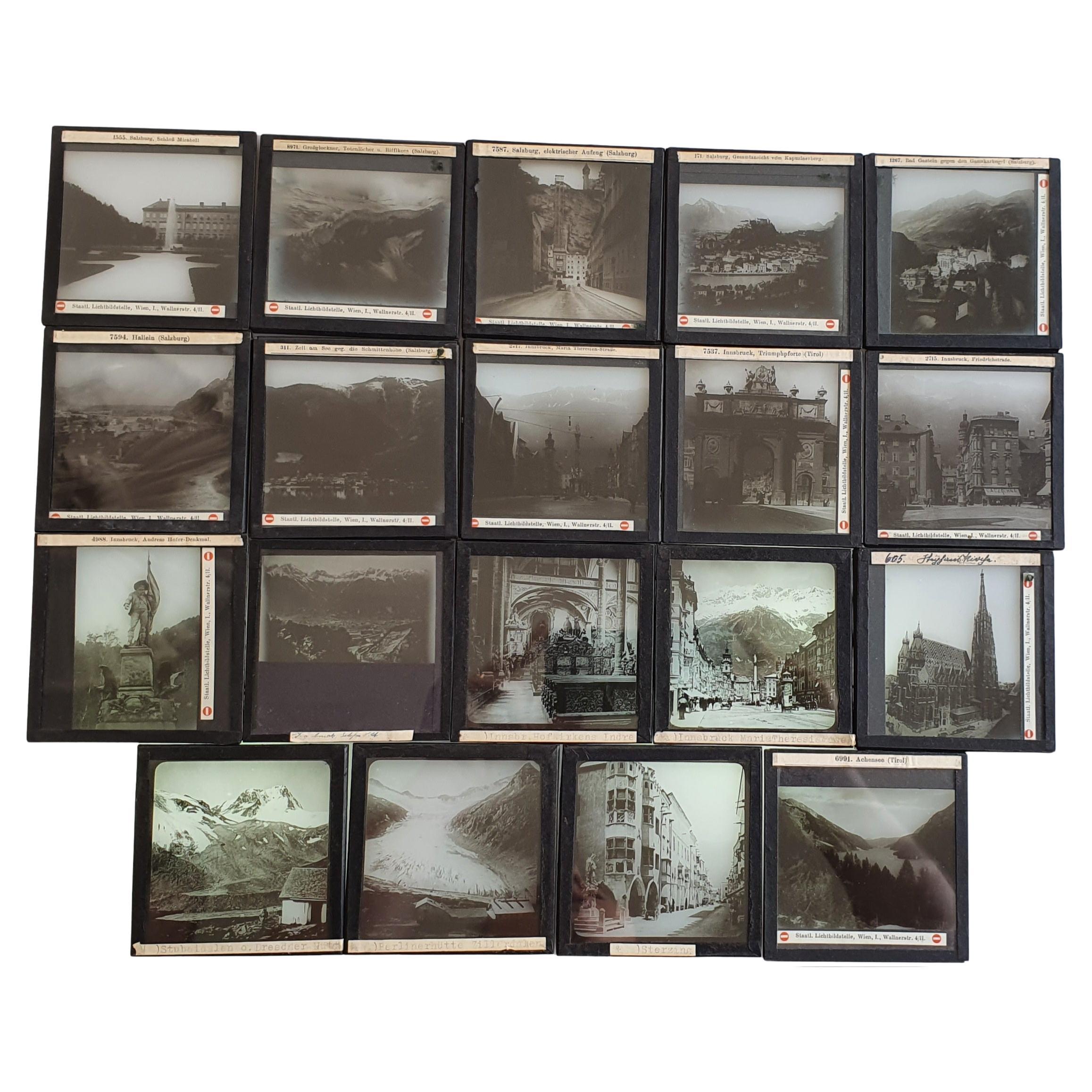 19 Magic Lantern Slides - Motifs Austria