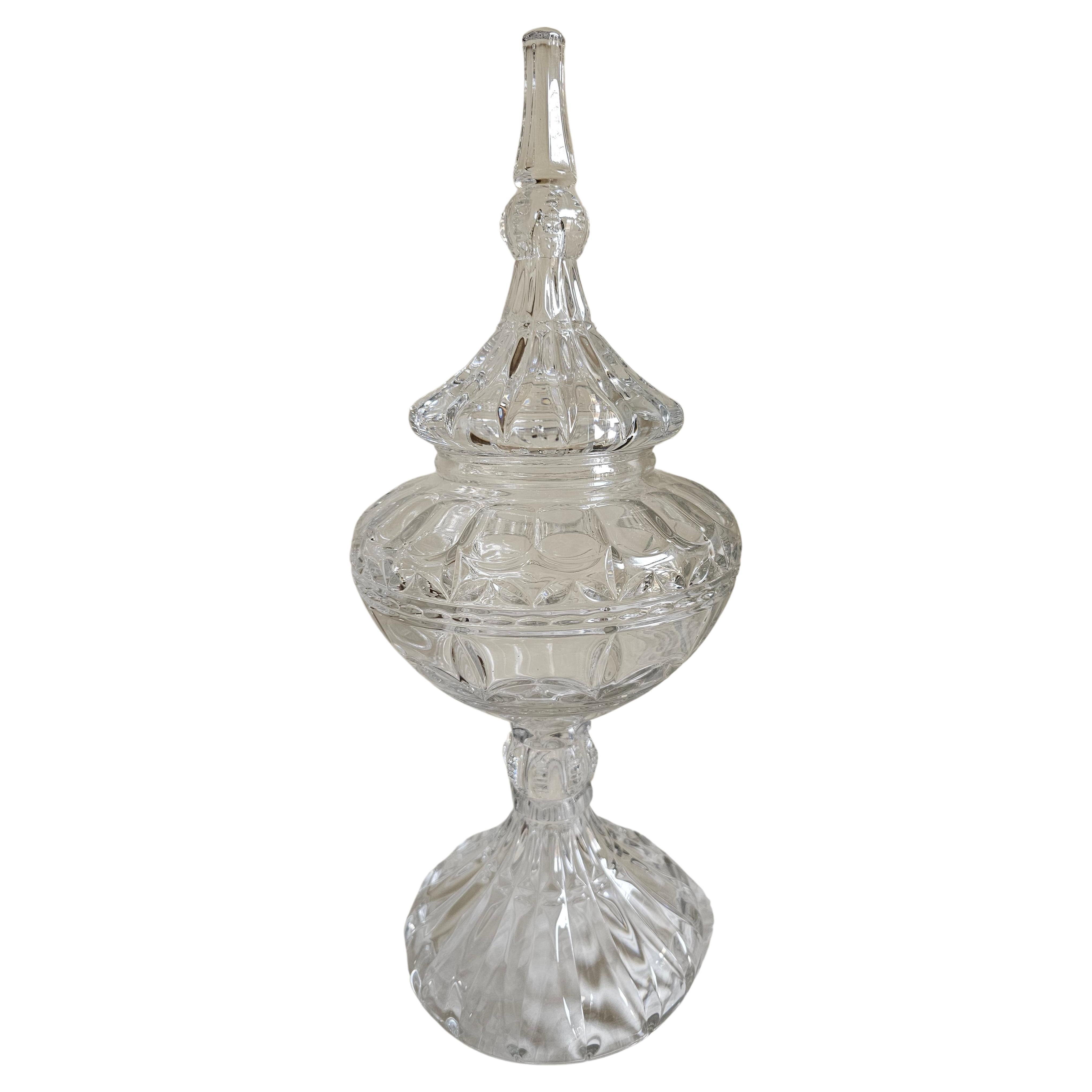 Marquis By Waterford Crystal Covered Urn or vase. Use it just as ornament or as candy or just as storage. Measures 18.5