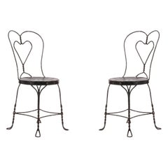 19 Outdoor VIctorian Heart Shaped Wire Chairs