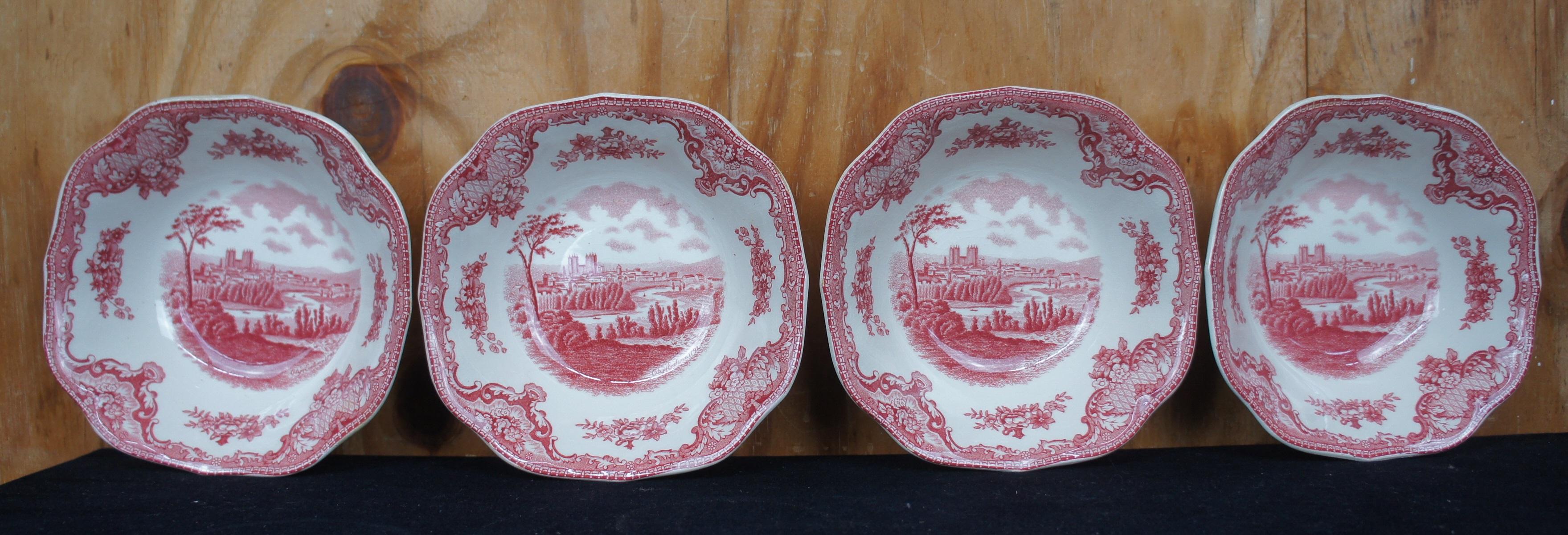 19th Century 19 Pc Johnson Bros Transferware Old Britain Castles Platter Plates Bowls