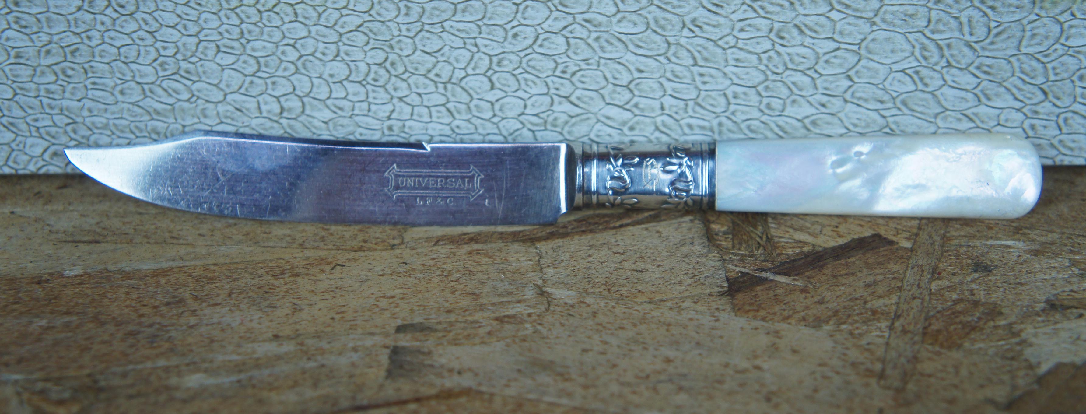 19 Pc Landers Frary & Clark Sterling Silver Mother of Pearl Flatware Knife Fork 4