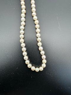 19" Pearl Strand Necklace 6mm Beads With Gold Clasp