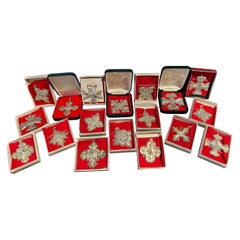 (19) Reed & Barton Sterling Silver Christmas Ornaments 1975-1997