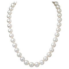 Collana di perle dei mari del sud da 19 pollici in oro bianco 14K