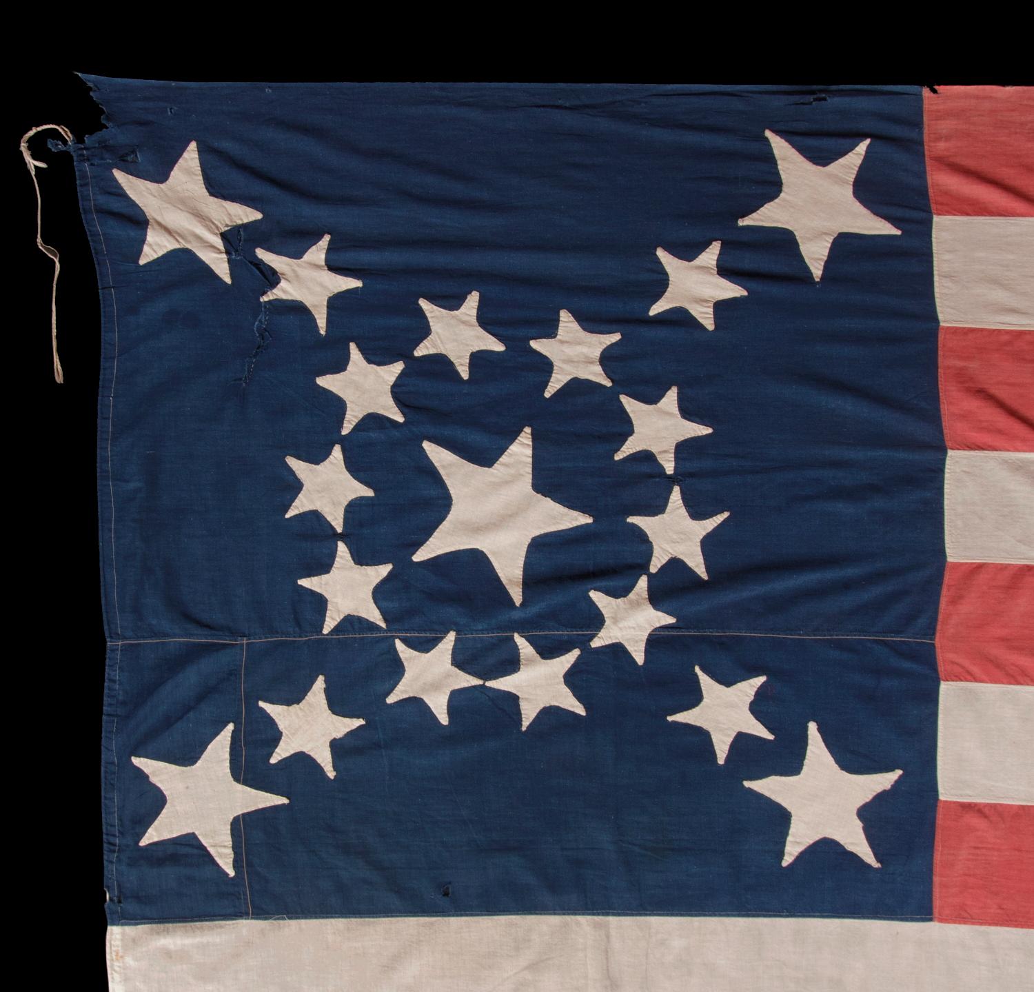 Américain Drapeau américain à 19 étoiles avec un spectaculaire motif de médaillon en forme d'étoile
