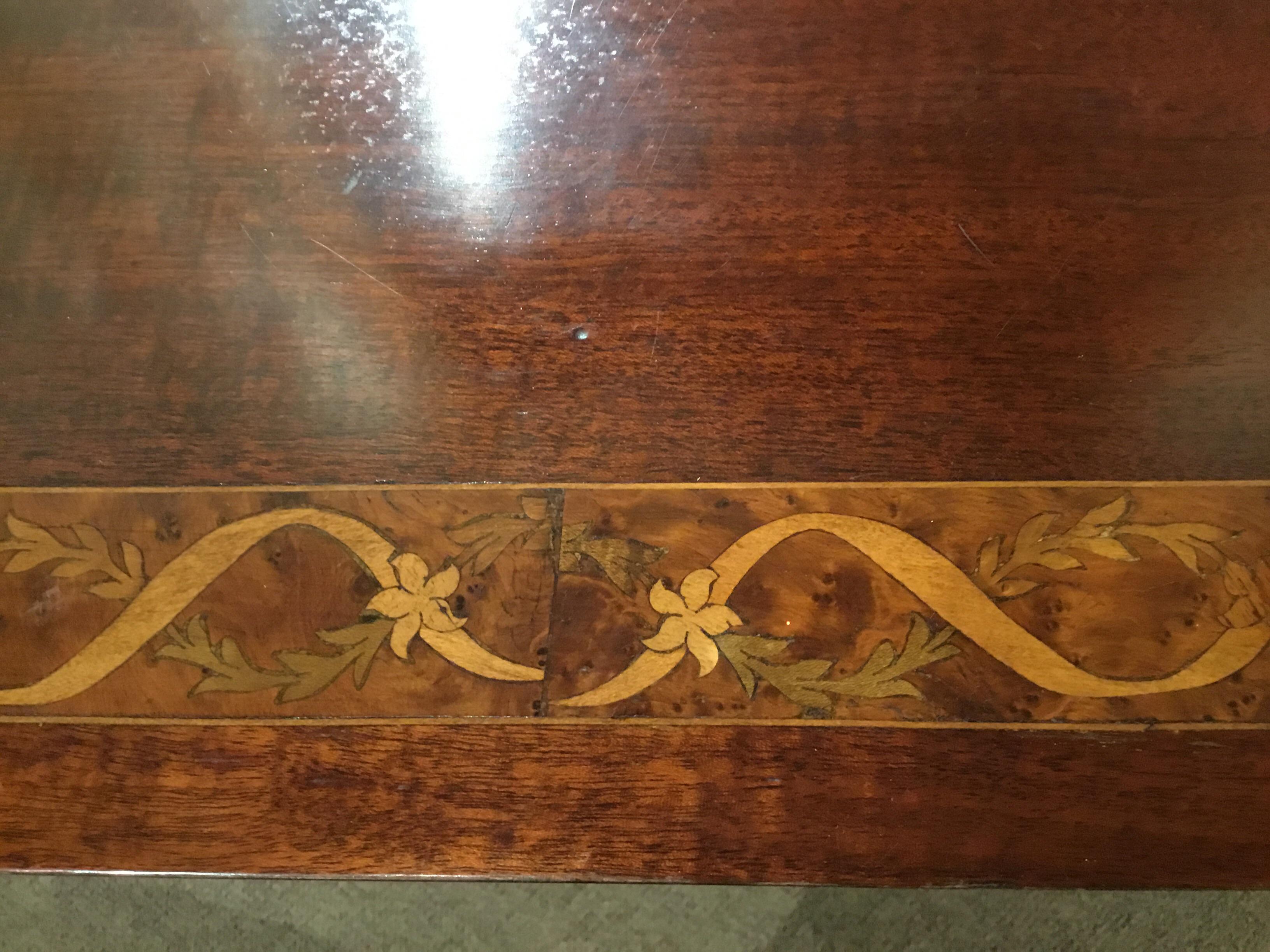 19th Century English Mahogany and Marquetry Sideboard or Buffet In Good Condition In Houston, TX